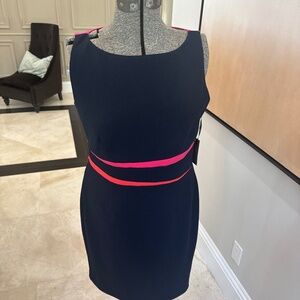 Vince Camuto dress navy and pink